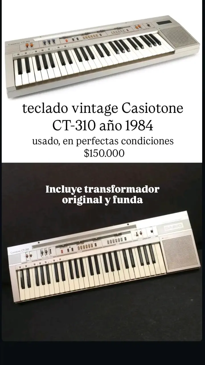 Teclado vintage Casiotone CT-310 1984