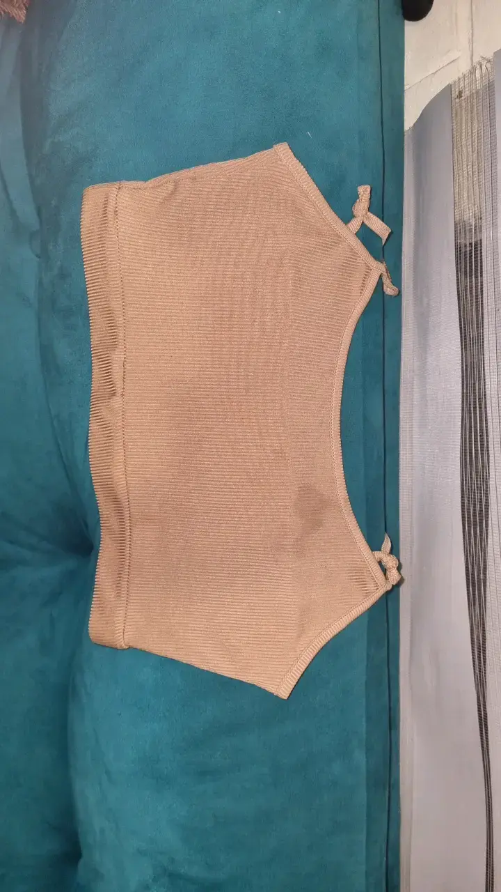 Pantalones beige de algodón con cordón - 3