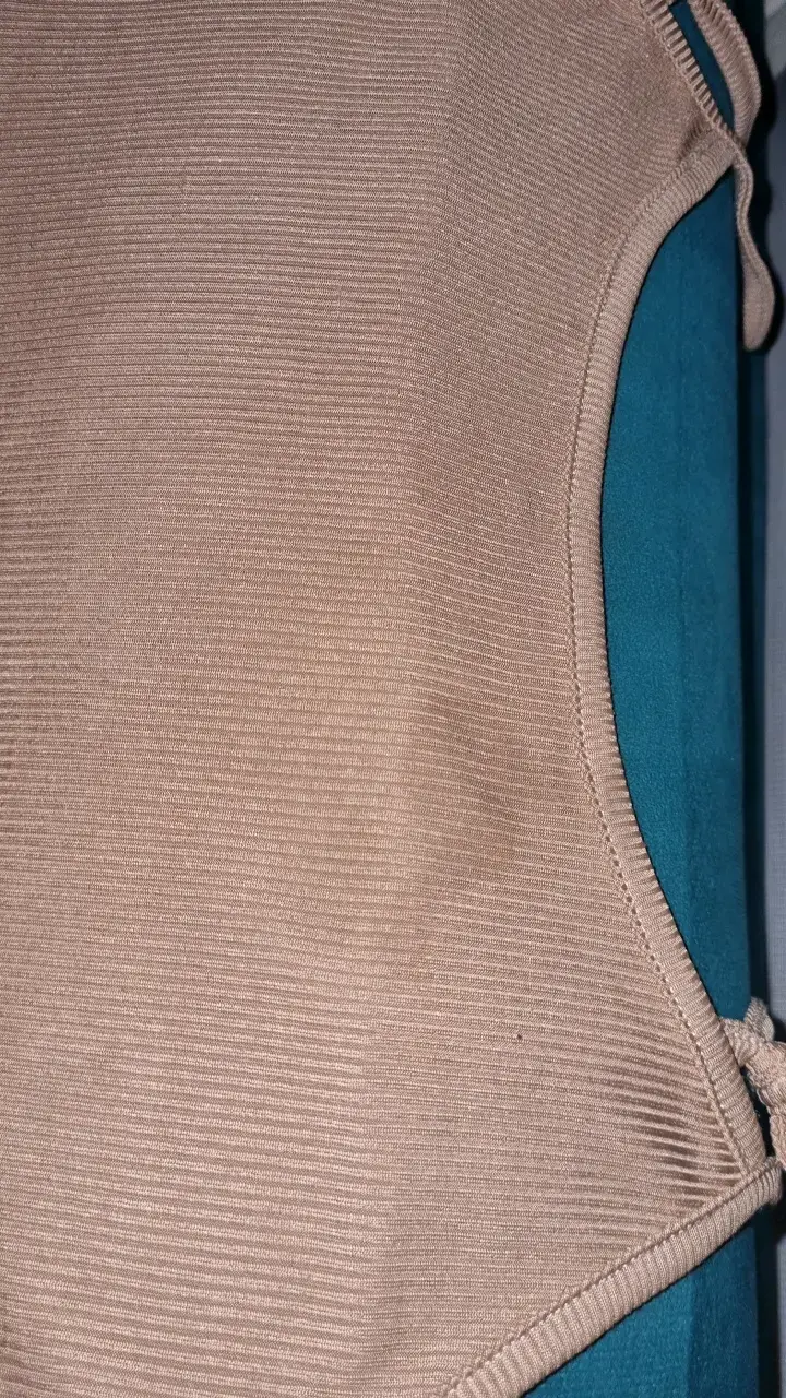 Pantalones beige de algodón con cordón - 4