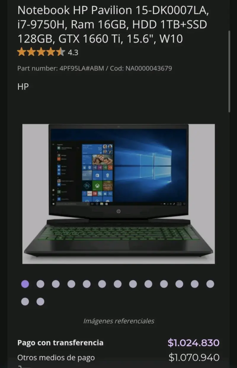 Laptop HP Pavilion Gaming 15.6 pulgadas - 2
