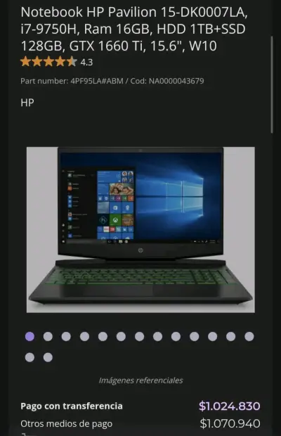 Laptop HP Pavilion Gaming 15.6 pulgadas - miniatura 2