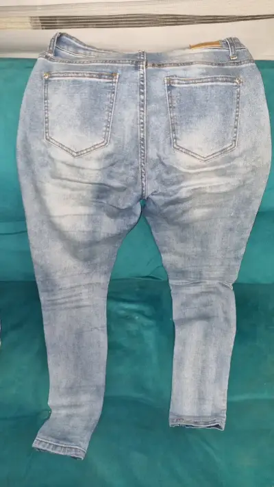 Jeans azul claro para mujer talla L - miniatura 2