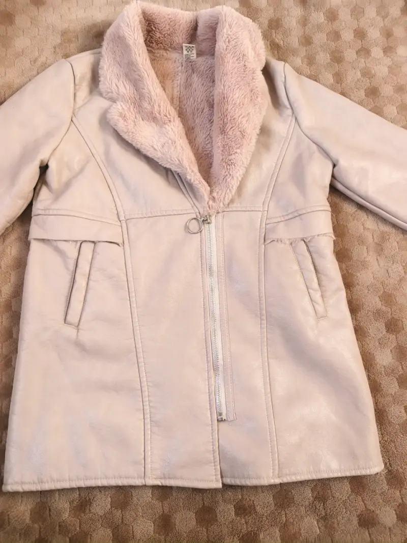Abrigo de mujer rosa con forro de peluche - 2