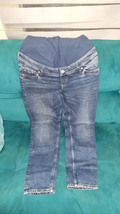 Jeans maternales azul oscuro - miniatura 1