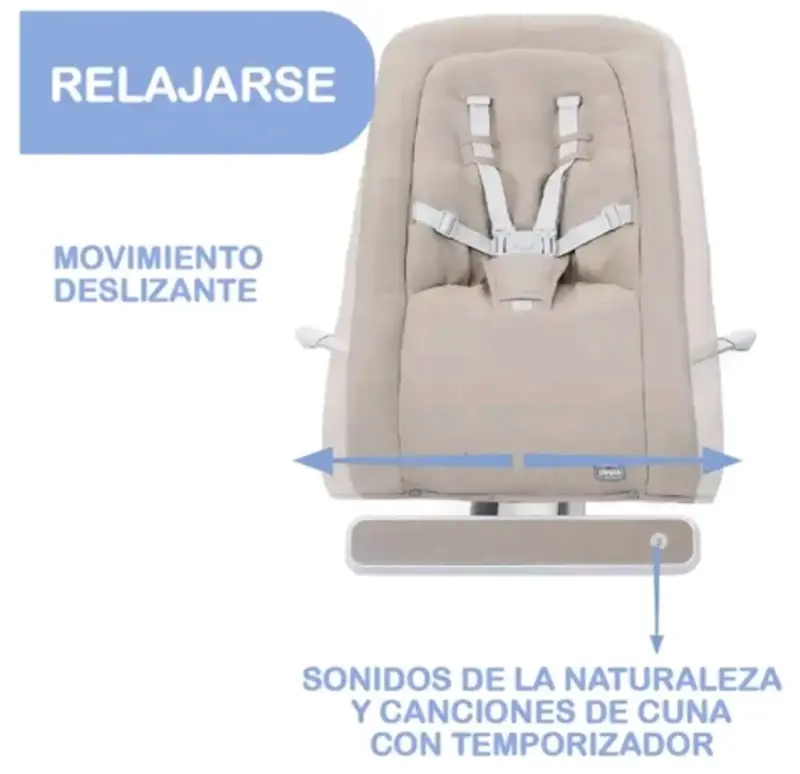 Silla mecedora para bebé Chicco beige - 4