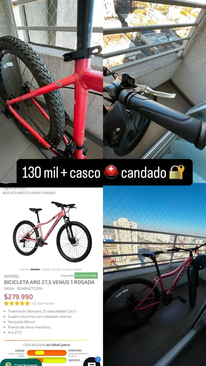 Bicicleta Oxford montaña color rosa - 1