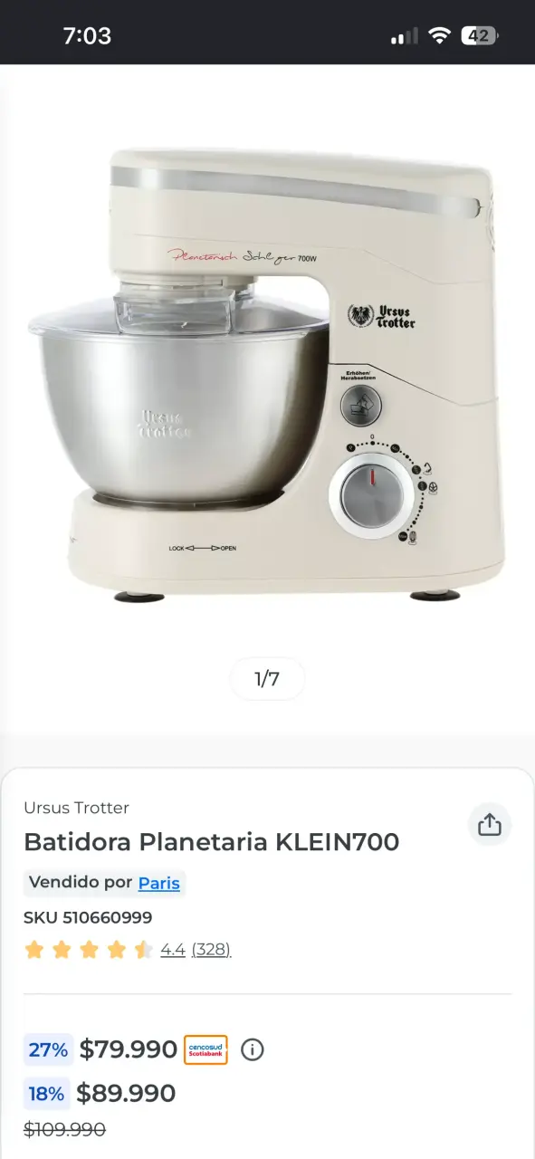 Batidora de pedestal Ursus Trotter 760W - 2