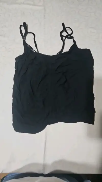 Blusa negra de tirantes ajustables - miniatura 1