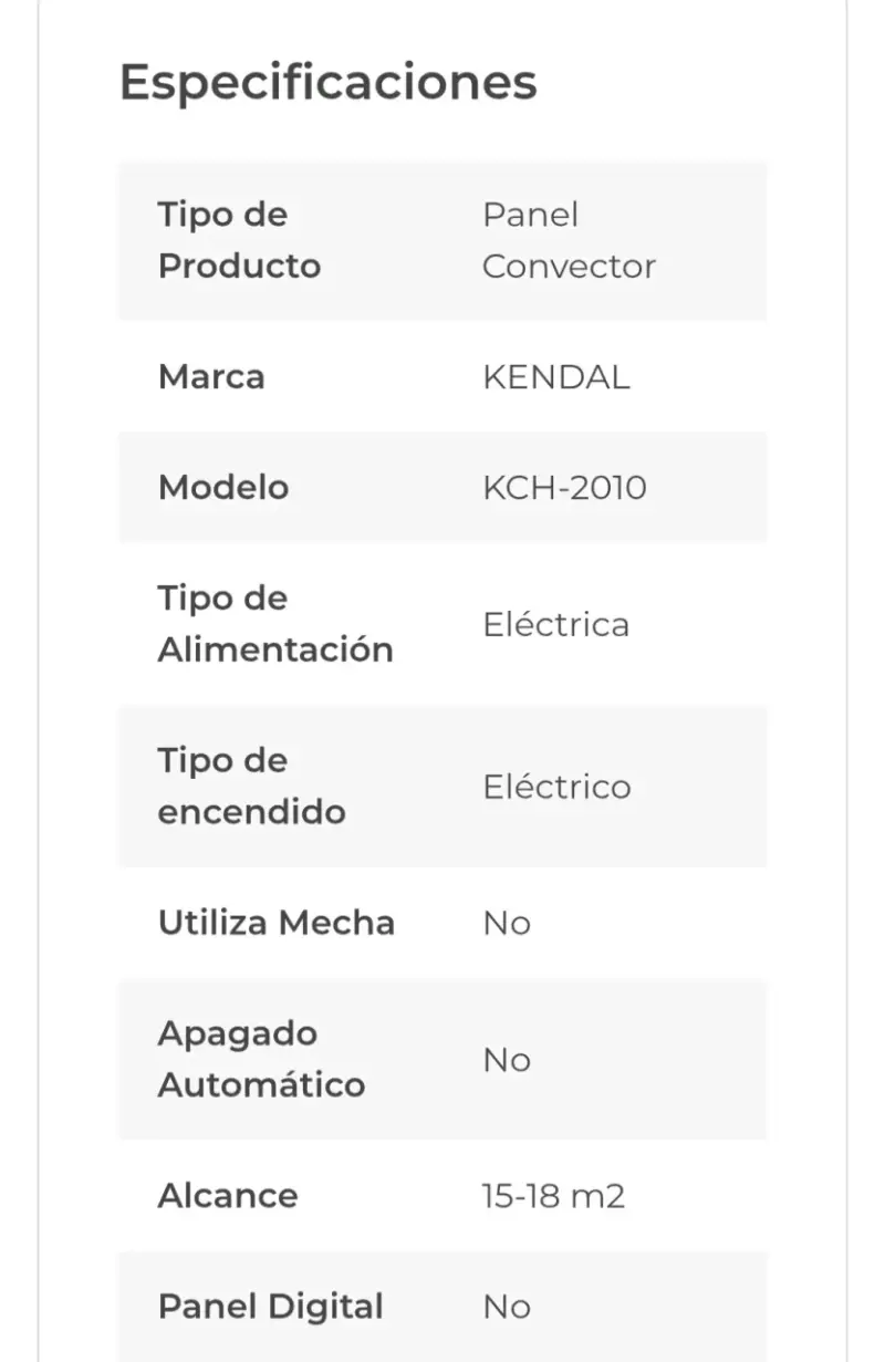 Calefactor eléctrico Kendal blanco compacto - 4
