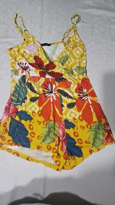Enterito floral amarillo para mujer - miniatura 1