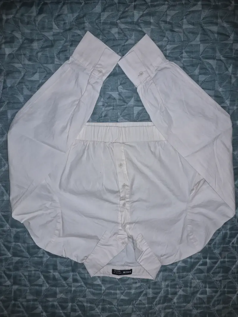 Camisa blanca de algodón Shein