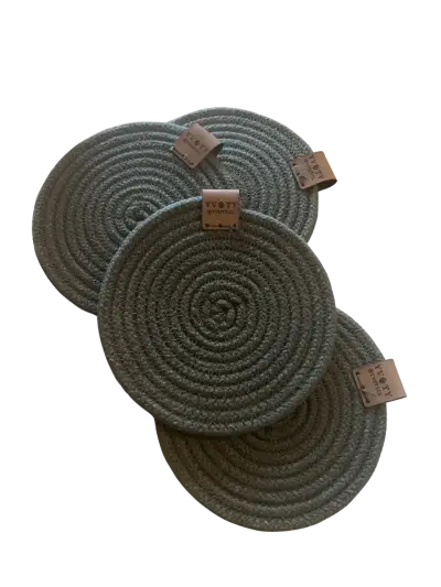 Set de posavasos de cuerda verde musgo - miniatura 3