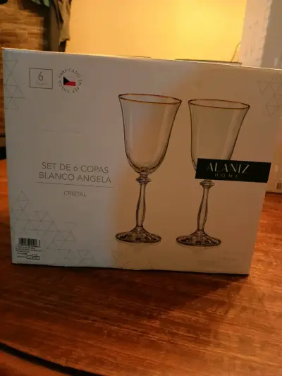 Set de 6 copas Alan Ang blanco y oro - miniatura 4