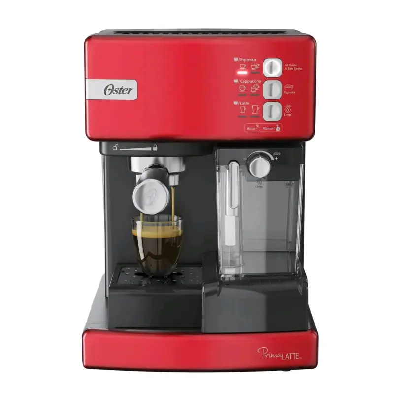 Cafetera espresso Oster PrimaLatte roja
