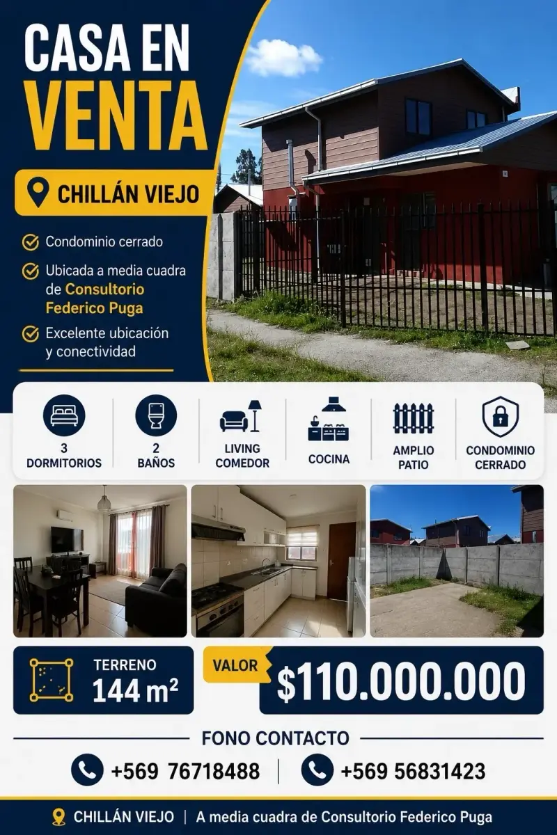 Venta de casa en Chillan viejo