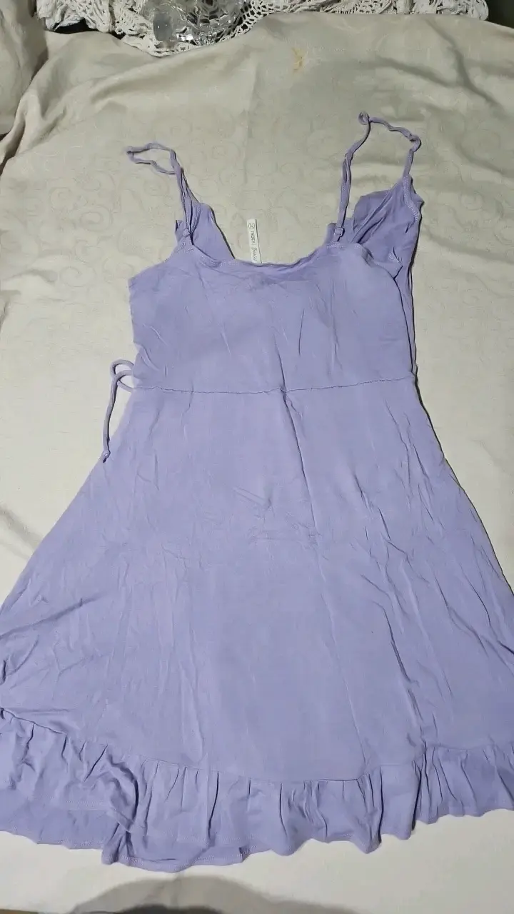 Vestido lila con volantes para mujer - 2