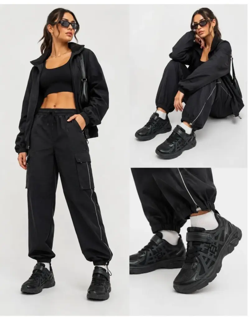 Zapatillas negras Prüne deportivas - 5