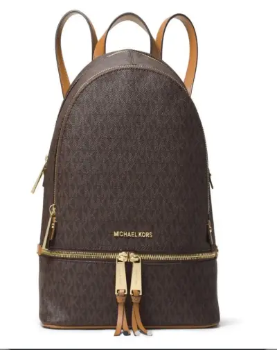 Mochila Michael Kors marrón con logo - miniatura 1