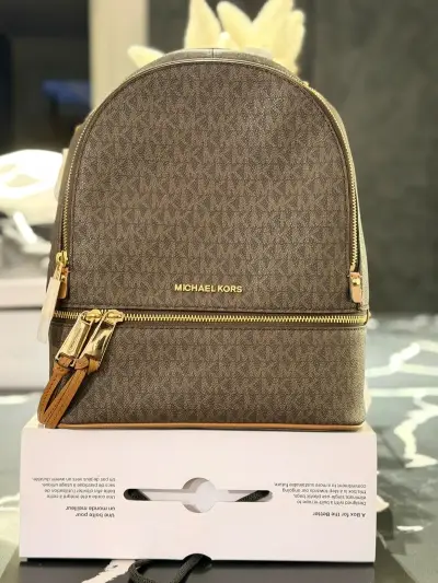 Mochila Michael Kors marrón con logo - miniatura 5