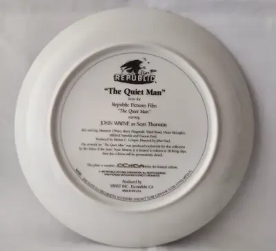 Plato Conmemorativo de Jhon Wayne " The Quiet Man" - miniatura 2