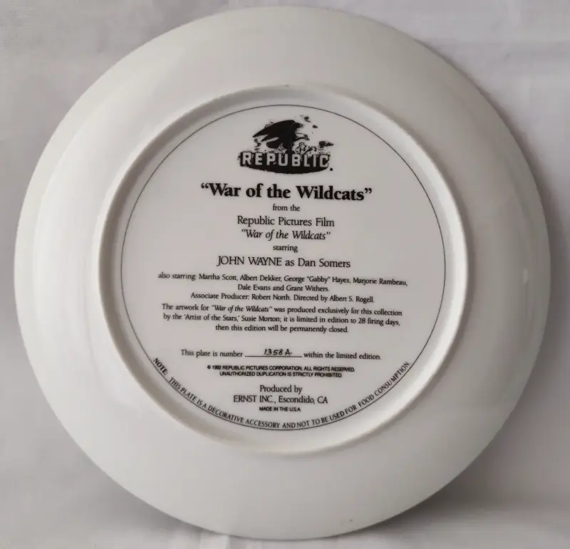 Plato Conmemorativo Jhon Wayne De Colecccion - 2