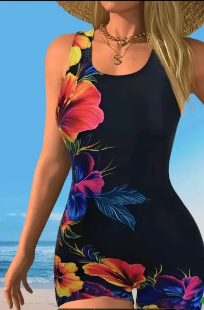 Traje de baño floral para mujer - miniatura 1