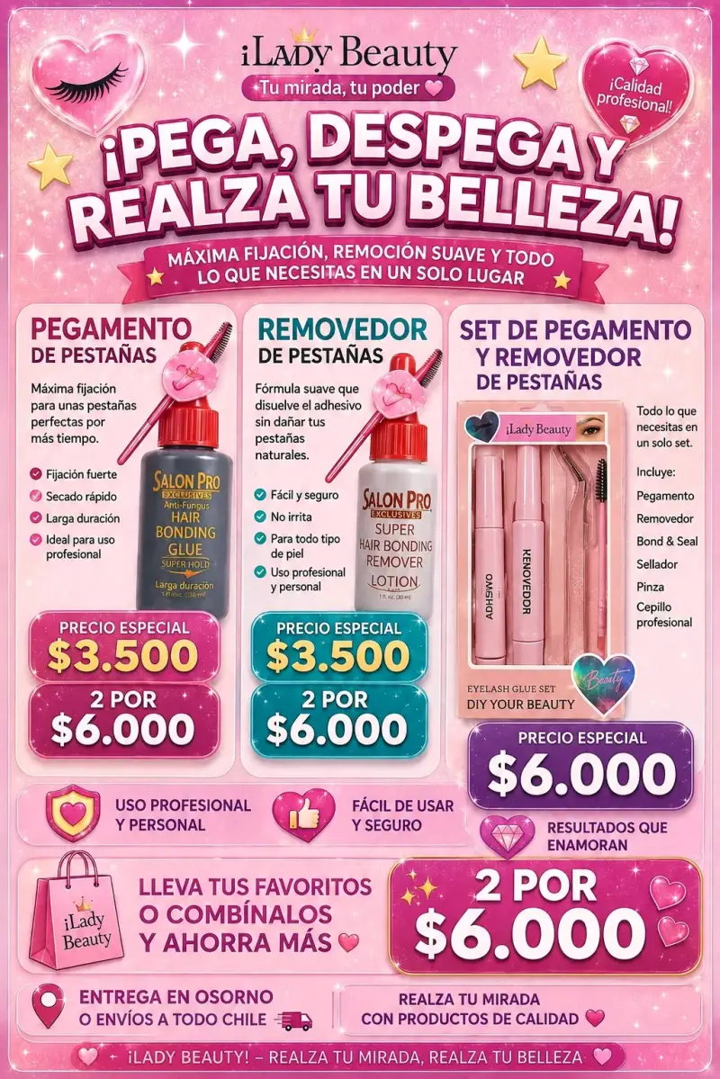 Set de pegamento y removedor de pestañas Lady Beau