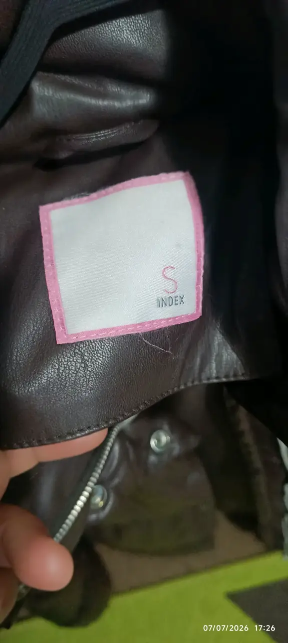Chaqueta de cuerina café moro talla S - 4