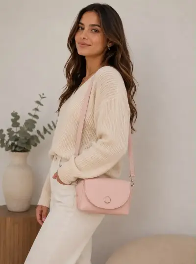 Bolso de mano rosa elegante Marca Prune - miniatura 3