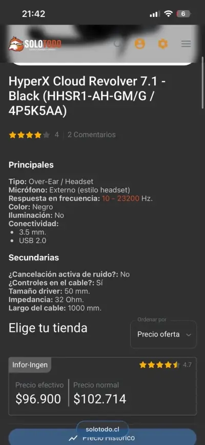 Audífonos gamer hyperX cloud revolver 7.1 - miniatura 6