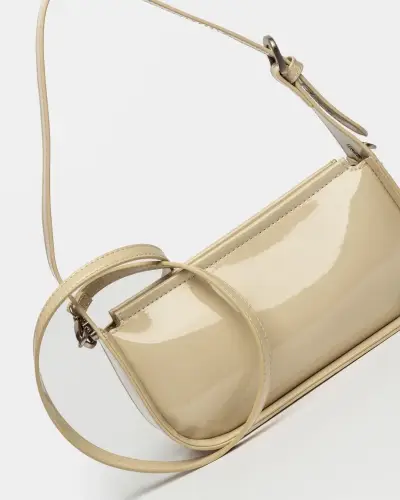 Cartera de hombro beige elegante Marca Prune - miniatura 2