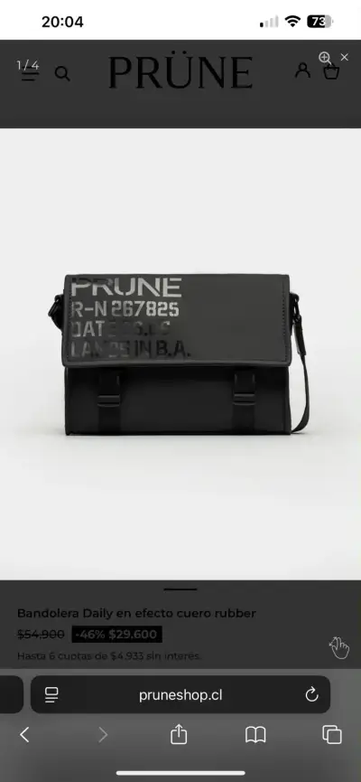 Bandolera negra Prune con diseño moderno - miniatura 3