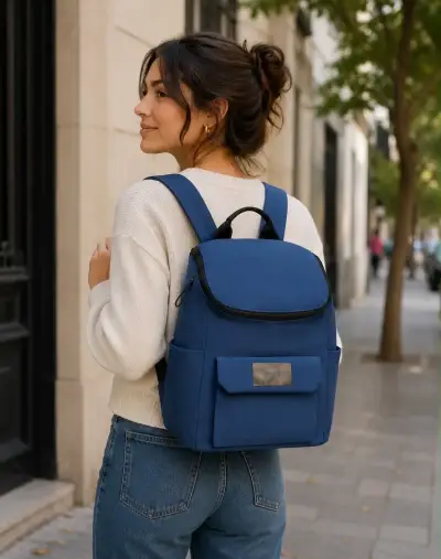 Mochila azul casual para mujer Marca Prune - miniatura 1