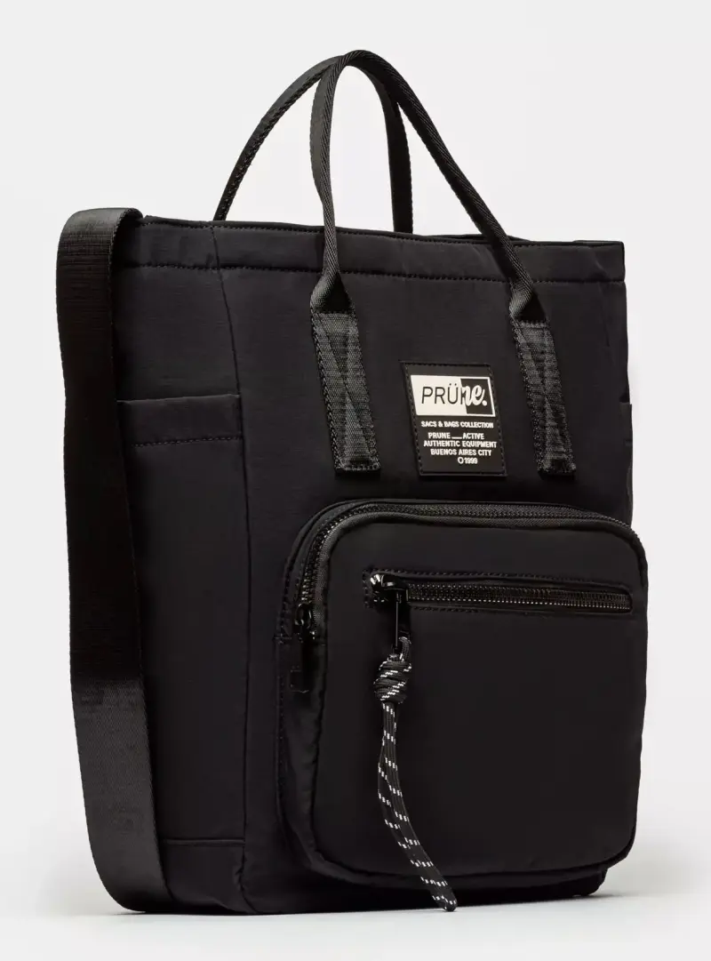 Bolso negra Prüne con bolsillo frontal - 2