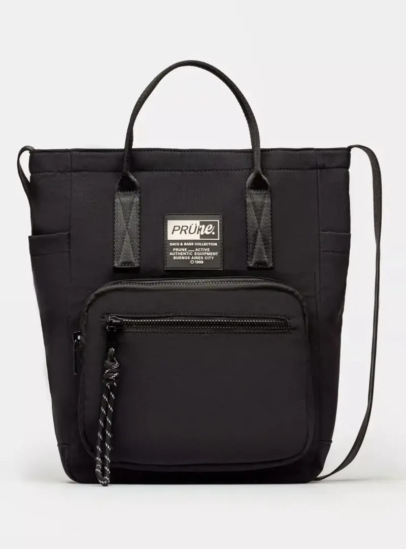 Bolso negra Prüne con bolsillo frontal - 3