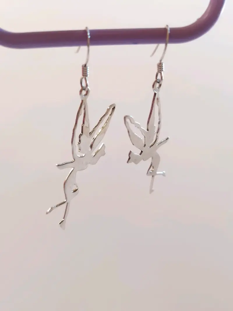 Aros colgantes de hada en plata 925 💎 - 2