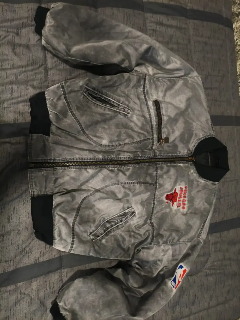 Chaqueta Chicago Bulls NBA gris vintage - 3