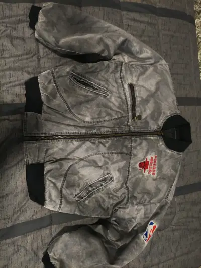 Chaqueta Chicago Bulls NBA gris vintage - miniatura 3