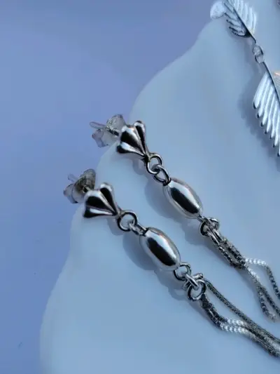 Aros largos de plata 925 elegantes - miniatura 3