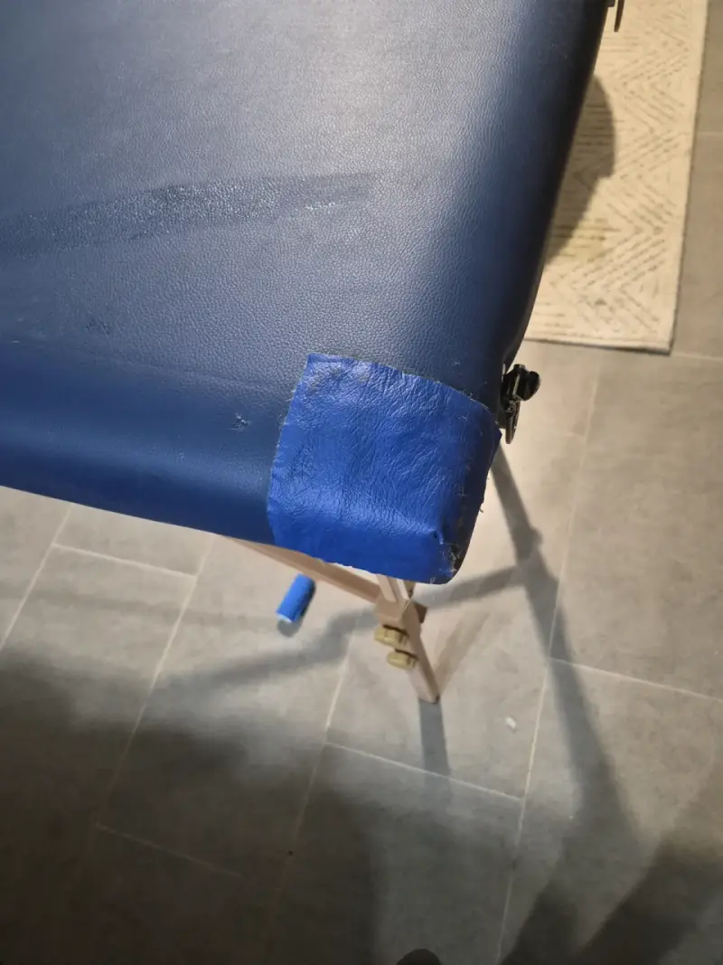 Camilla de masaje portátil azul de madera - 6