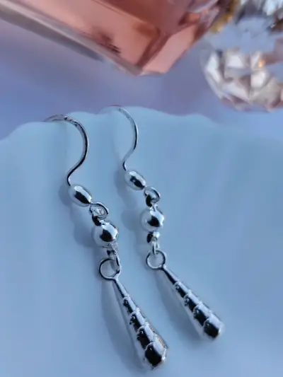 Aros colgantes de plata 925 elegantes - miniatura 3