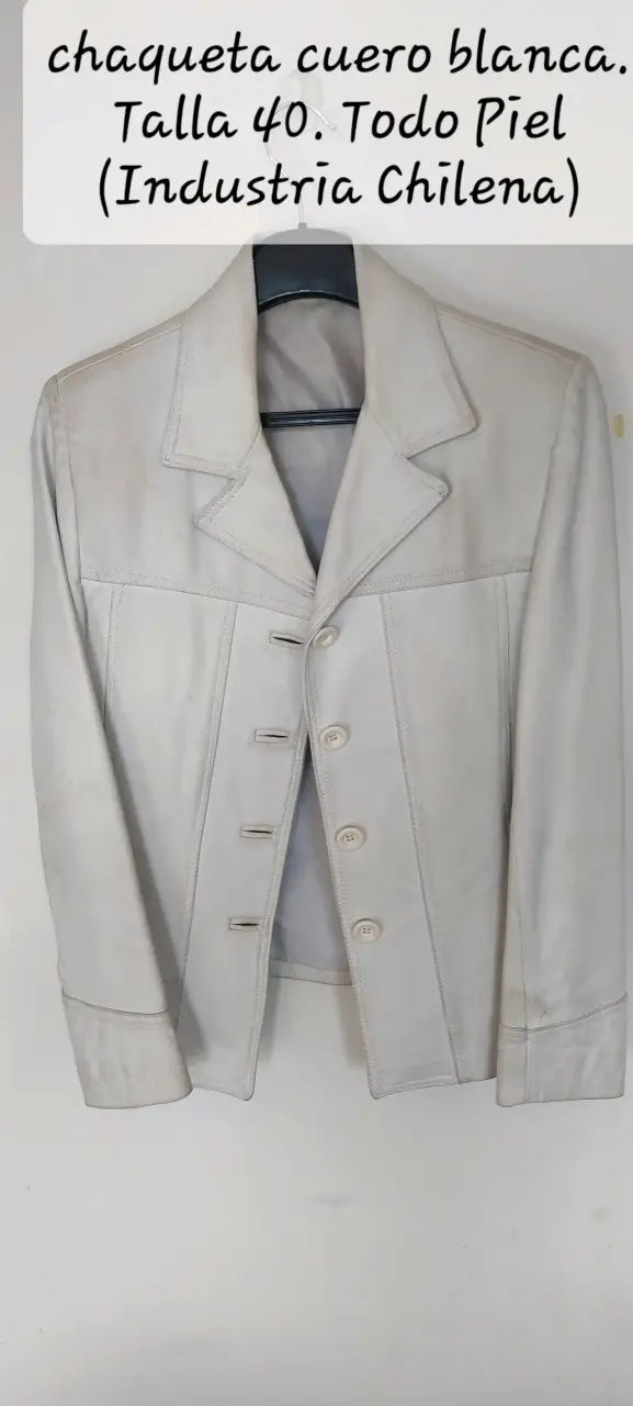 Chaqueta de cuero blanca talla 40