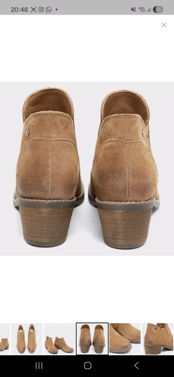 Botines Apology de cuero marrón con tacón bajo - 3