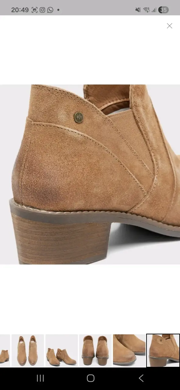 Botines Apology de cuero marrón con tacón bajo - 4