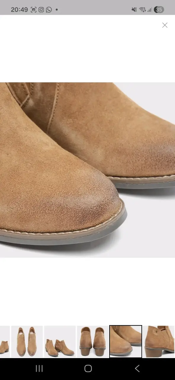 Botines Apology de cuero marrón con tacón bajo - 5