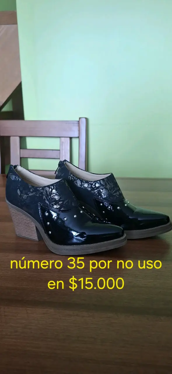 Zapatos de tacón bajo negros talla 35 - 1