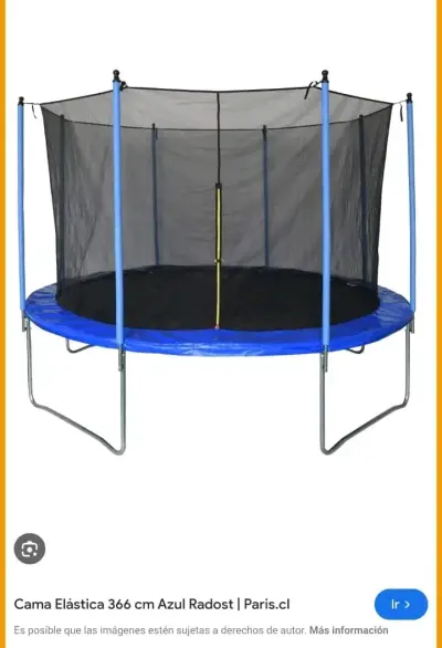 Cama elástica 366 cm azul con red de seguridad - miniatura 1