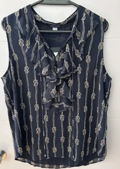 Blusa sin mangas Tommy Hilfiger azul con estampado - miniatura 1