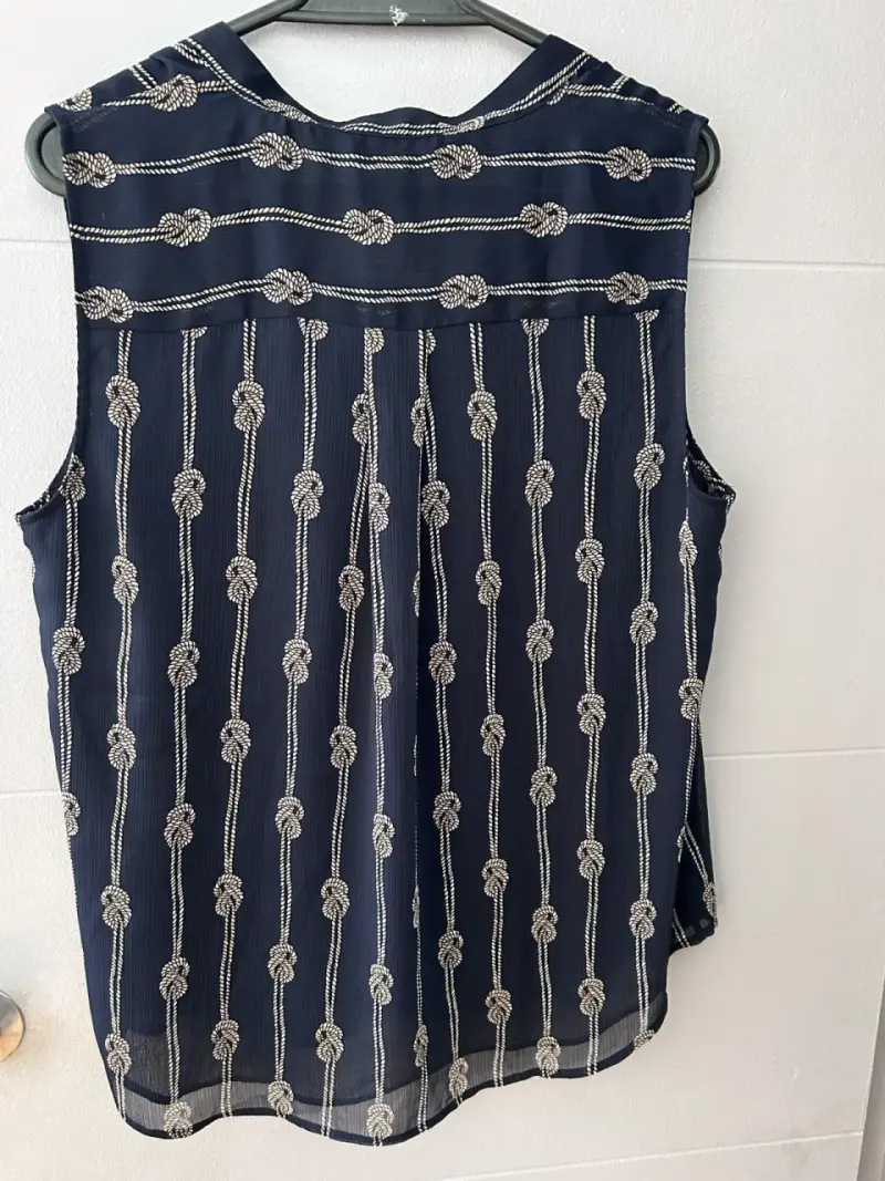 Blusa sin mangas Tommy Hilfiger azul con estampado - 3