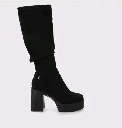 Botas negras de tacón alto elegantes - miniatura 1